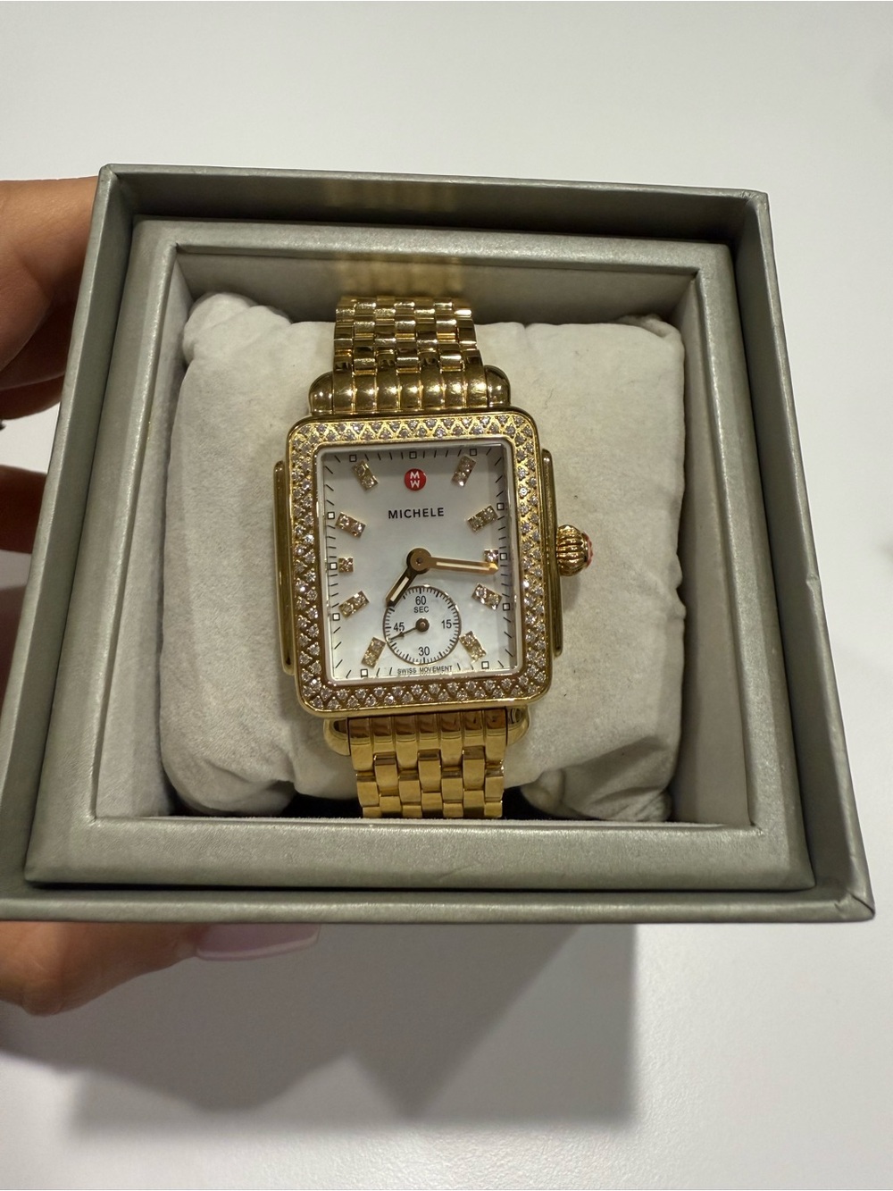 Michele Deco Mid Watch Gold Tone 29mm
